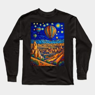 Cappadocia in Starry Night Long Sleeve T-Shirt